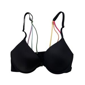 victoria secret pink bra with multicolor straps